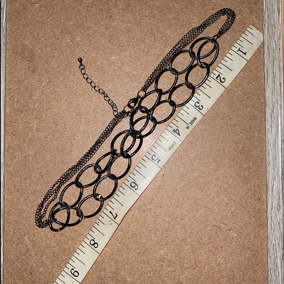 Dark Toned Double Chained Necklace - Picture 3 of 4